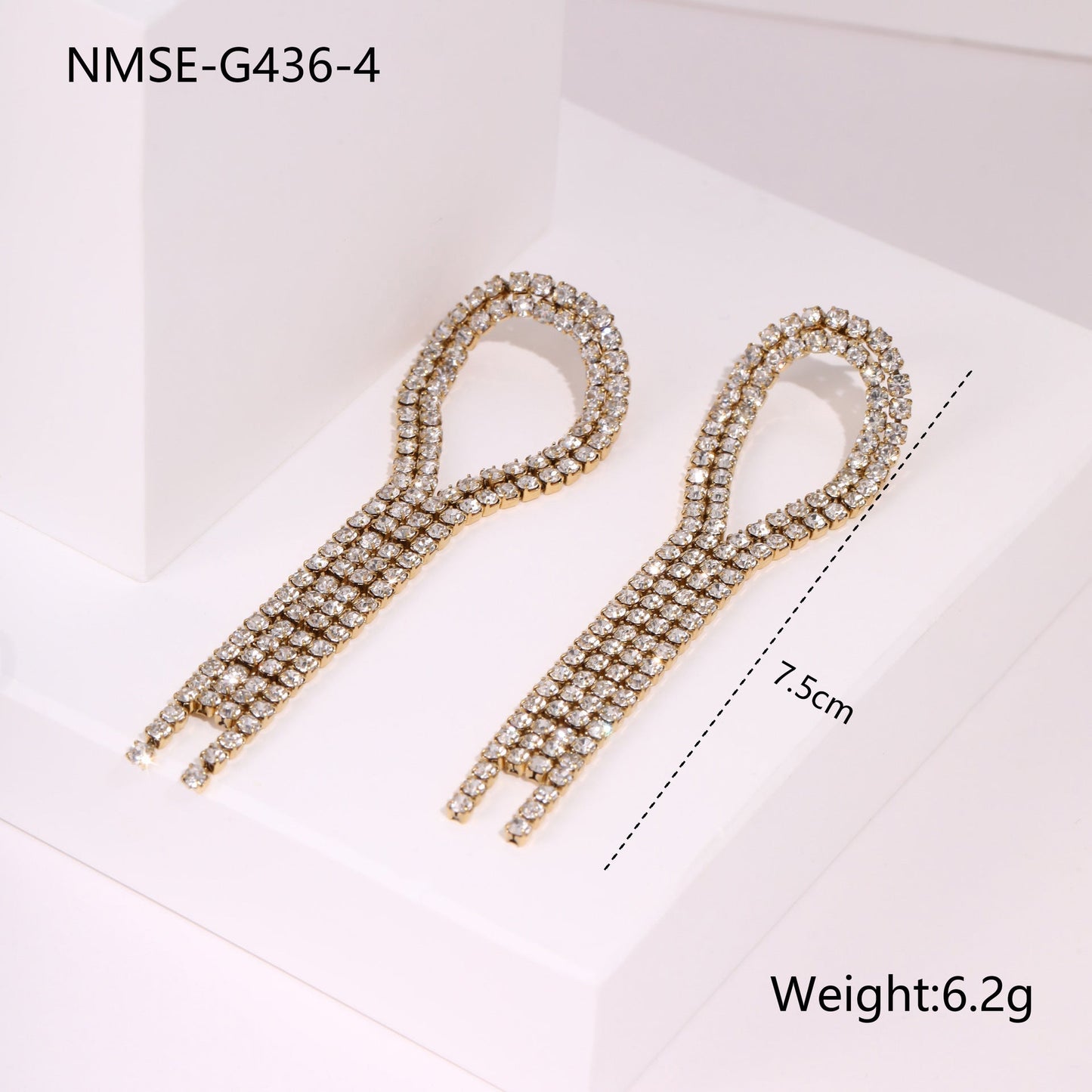 Diamond Tassel Love Stainless Steel Earrings Weloria