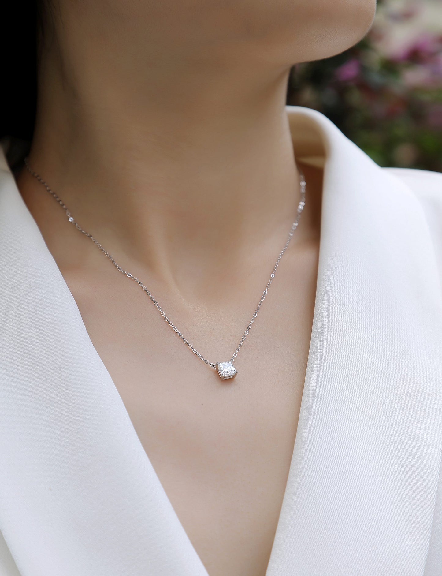 Eternal - A Fashionable And Luxurious Diamond Jewelry Pendant Set With Square Moissanite S925 Sterling Silver Weloria
