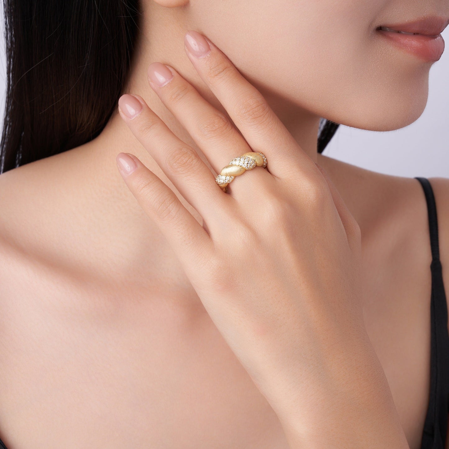 Tengman - A Fashionable Jewelry Accessory Set With Moissanite S925 Sterling Silver And Gold-plated Diamond Weloria