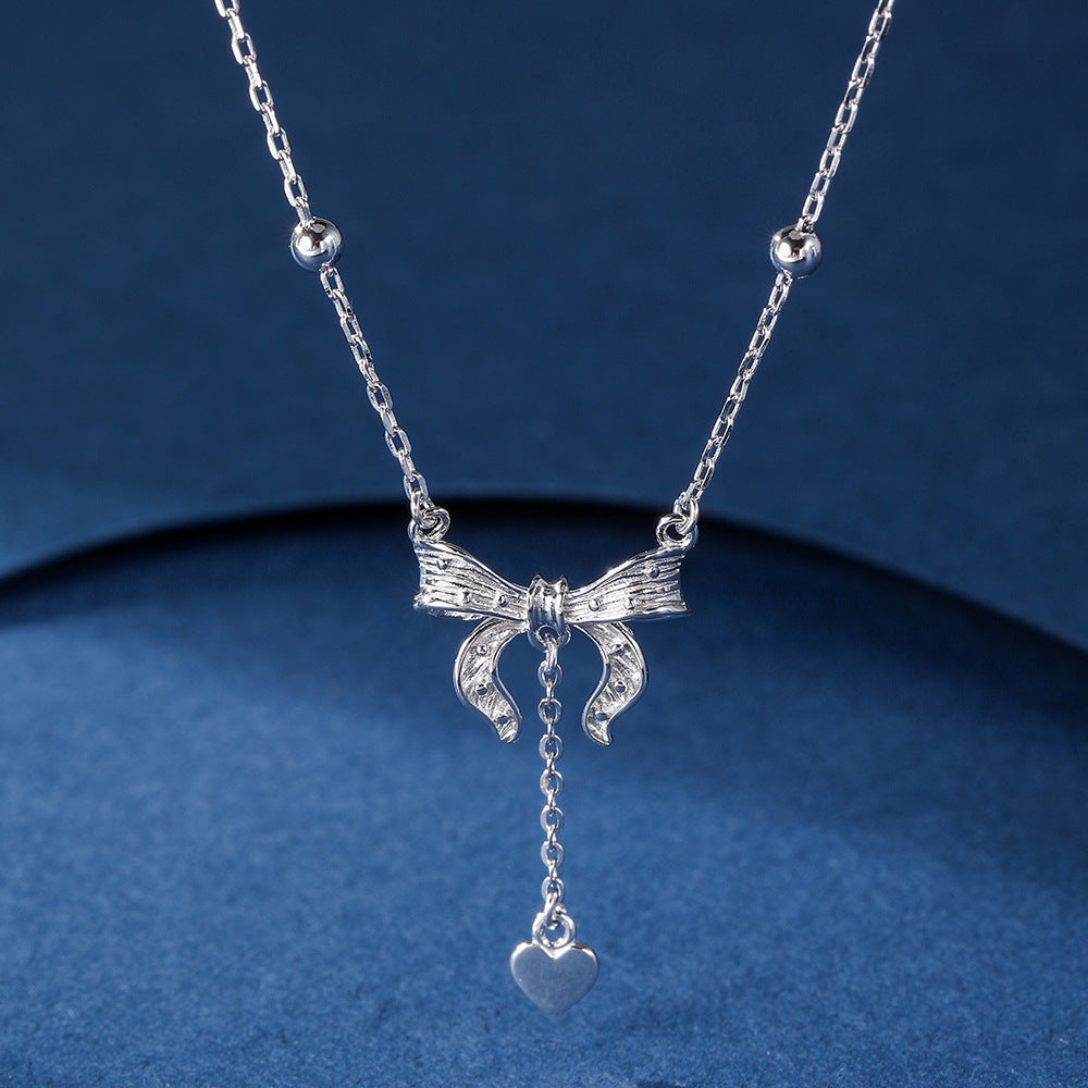 S925 Pure Silver Butterfly Heart Clavicle Chain Weloria