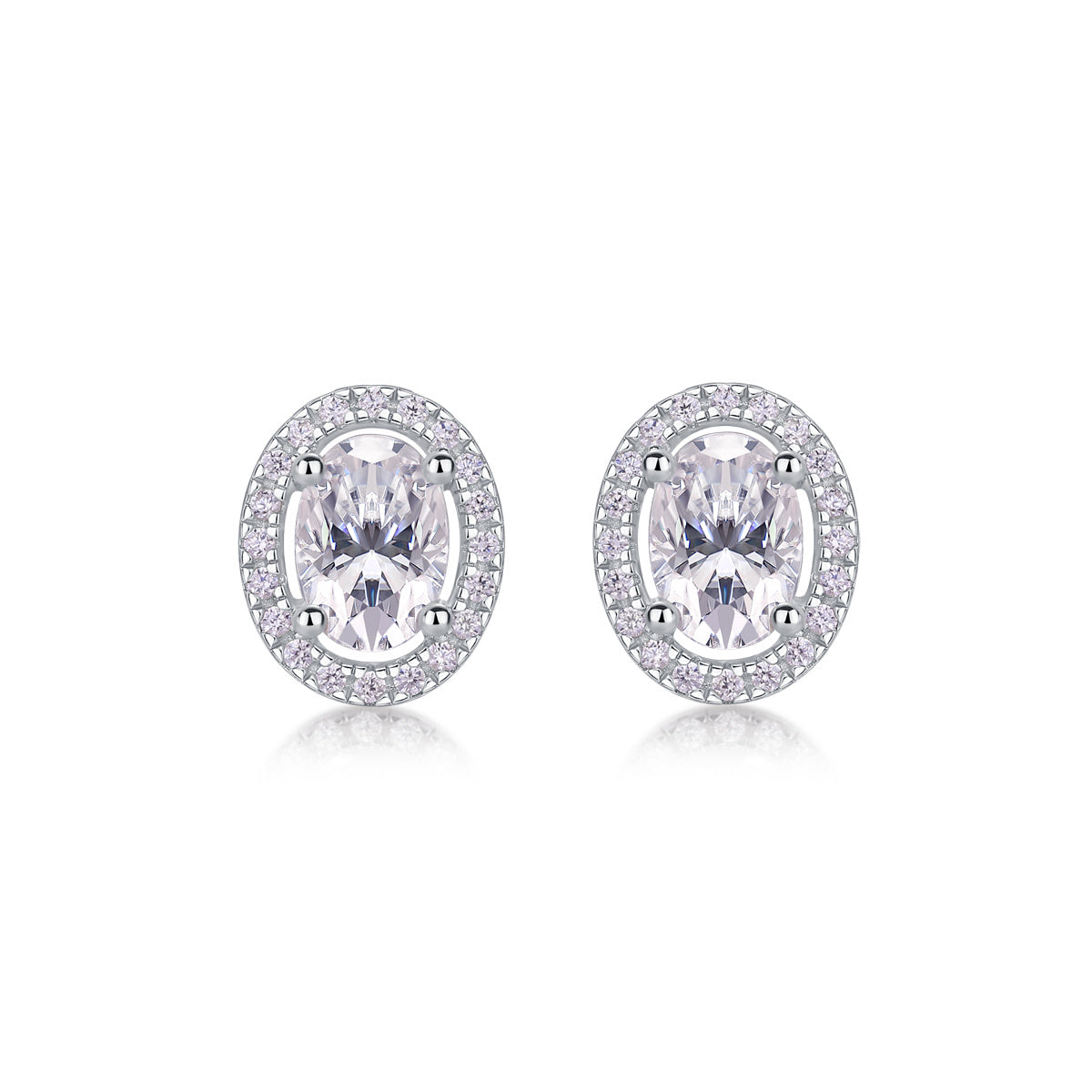 Phantom Night - Fashionable And Luxurious Diamond Jewelry Set With Moissanite S925 Sterling Silver And Platinum-plated Stud Earrings Weloria