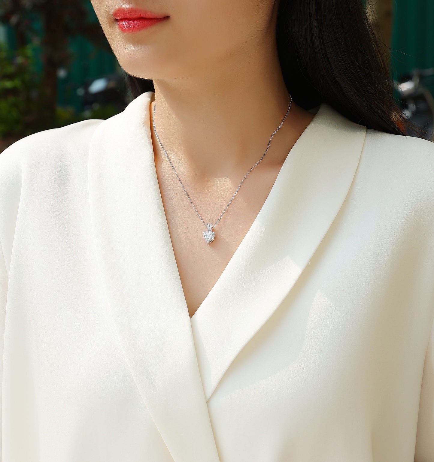 The Beloved Of The Heart - A Fashionable And Luxurious Diamond Jewelry Pendant Set With Moissanite S925 Sterling Silver And Platinum Plating Weloria