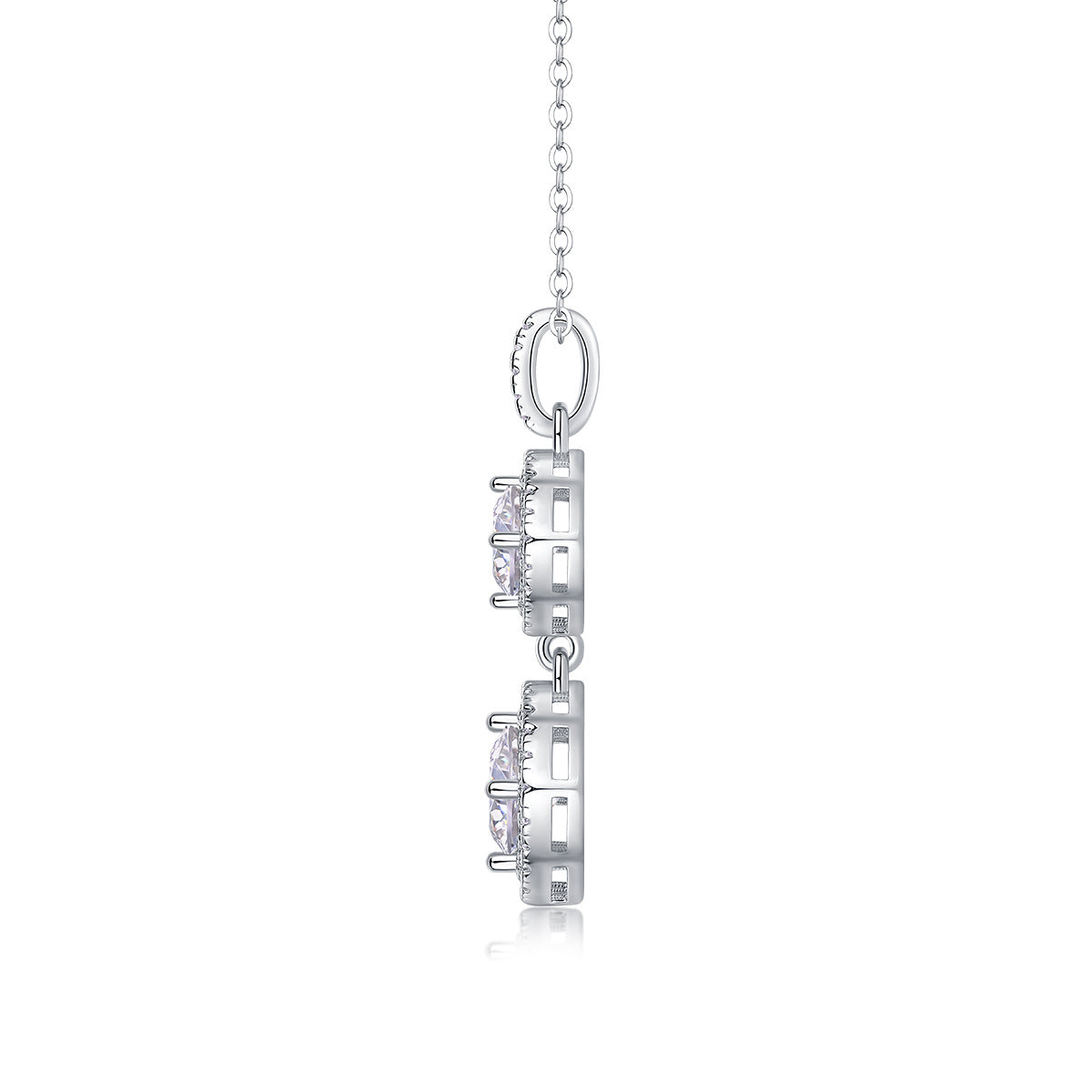 Snowy Wonderland - A Fashionable And Luxurious Diamond Jewelry Pendant Set With 1-carat Moissanite S925 Sterling Silver And Platinum Plating Weloria
