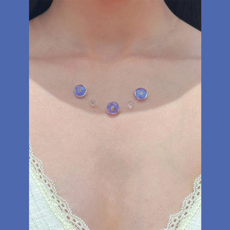 Minimalist Transparent Crystal Dew Earrings Niche High-grade Clavicle Chain Weloria