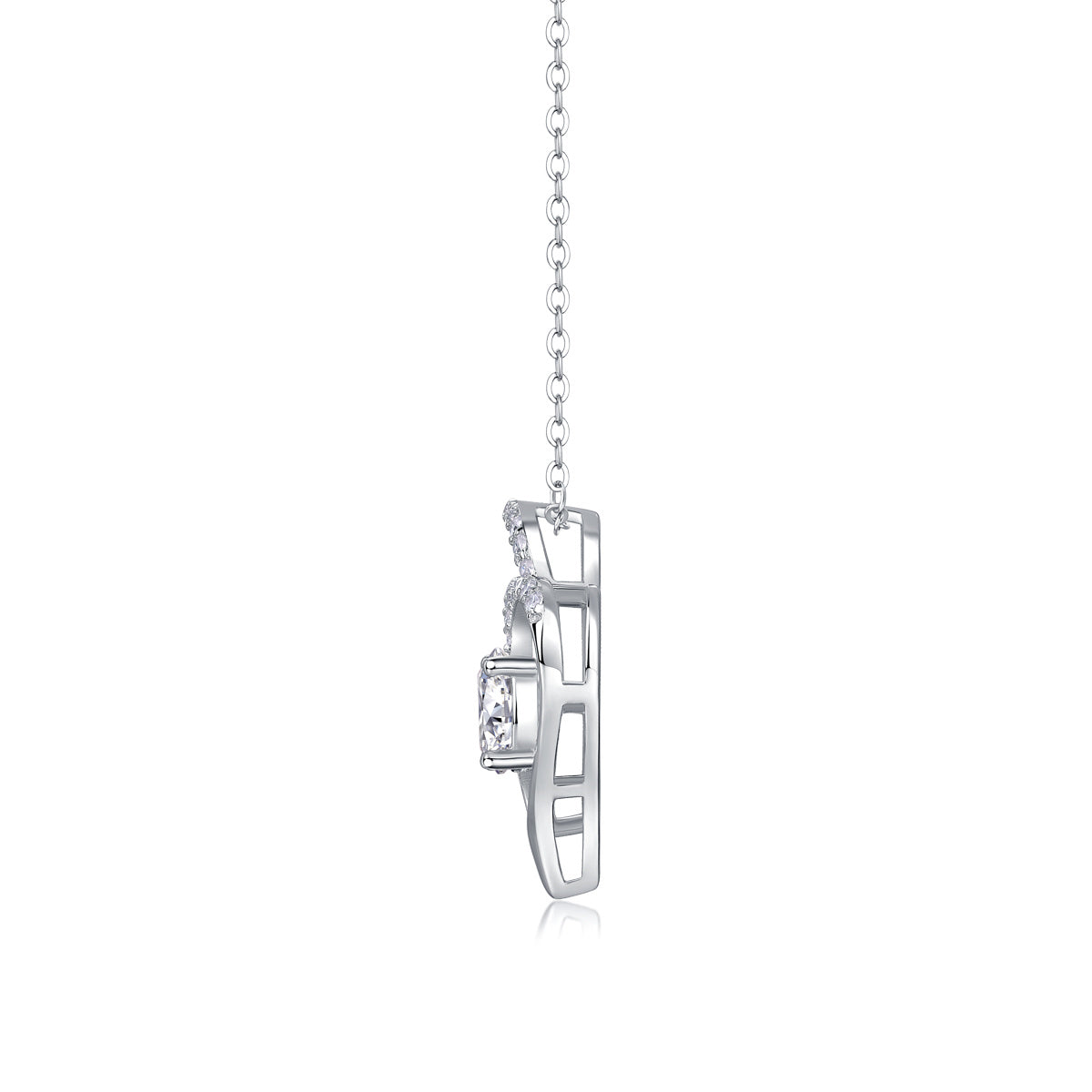 Heart To Heart - A Fashionable And Luxurious Diamond Jewelry Pendant Set With 1-carat Moissan Diamond S925 Sterling Silver And Platinum Plating Weloria