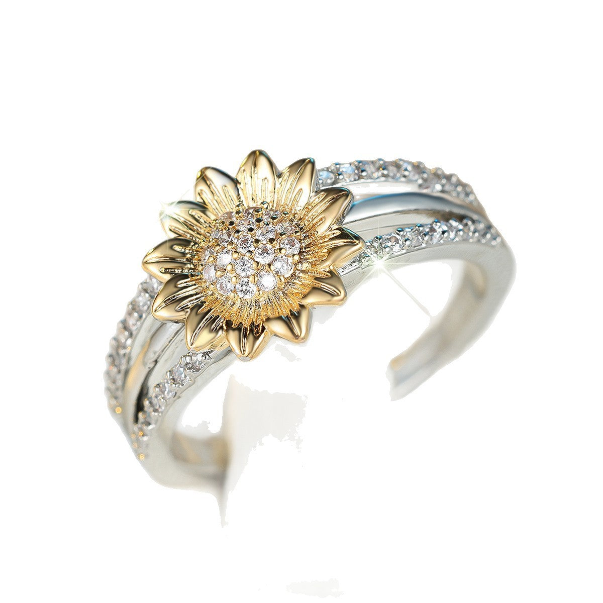Sunflower Full Diamond Fashion Ring For Women Weloria