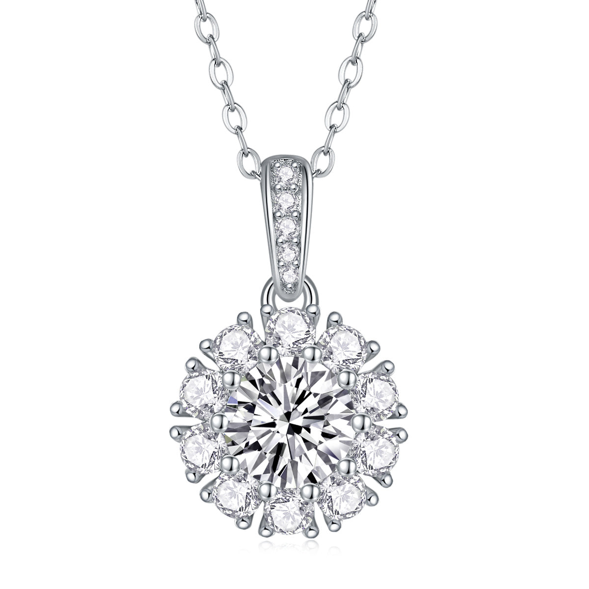 Blossom - A Fashionable And Luxurious Diamond Jewelry Pendant Set With 1-carat Moissan Diamond S925 Sterling Silver And Platinum Plating Weloria