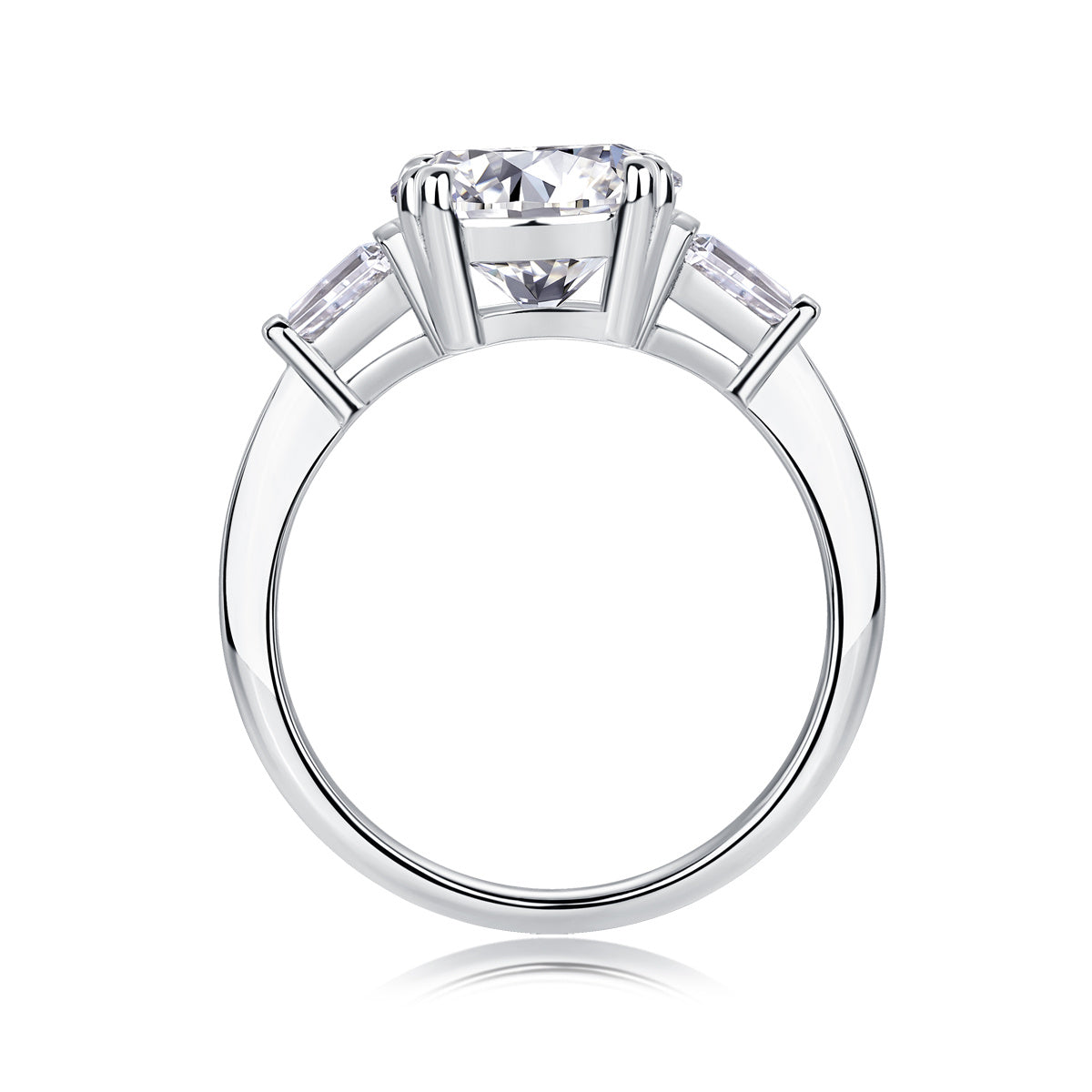 Shining Step By Step - A Fashionable Diamond Jewelry Piece Set With 3-carat Moissanite S925 Sterling Silver And Platinum Diamond Ring. Weloria
