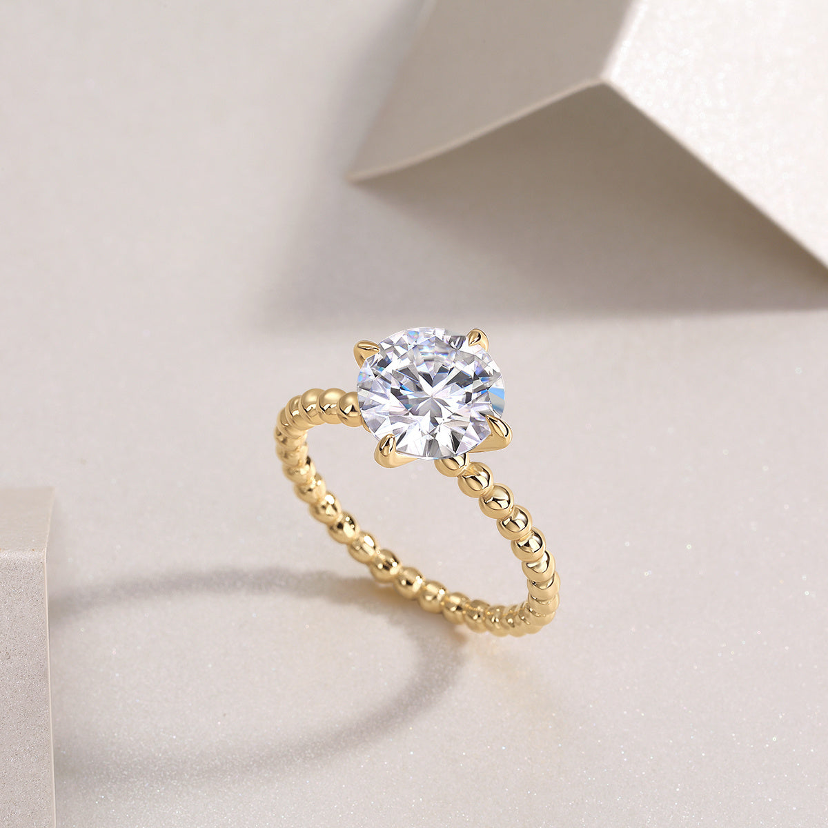 Forget-me-not - A Fashionable And Luxurious Jewelry Piece Set With 3-carat Moissanite S925 Sterling Silver And Gold-plated Diamond Weloria