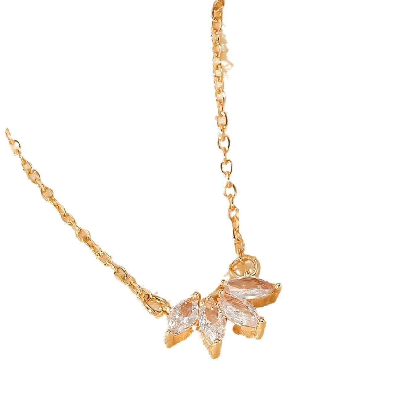 Rhinestone Leaf Necklace For Women Fashion Minority Design Weloria