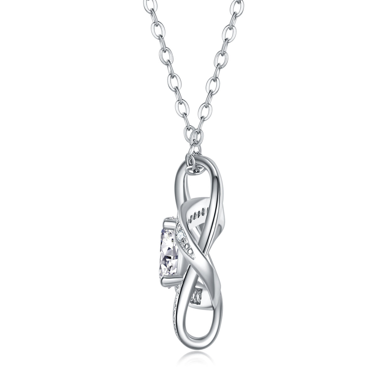 Reciprocating - A Fashionable And Luxurious Diamond Jewelry Pendant Set With 1-carat Moissanite S925 Sterling Silver And Platinum Plating Weloria