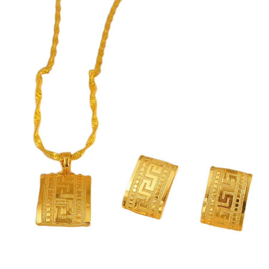 Square Design Pendant Earrings Love Jewelry Weloria