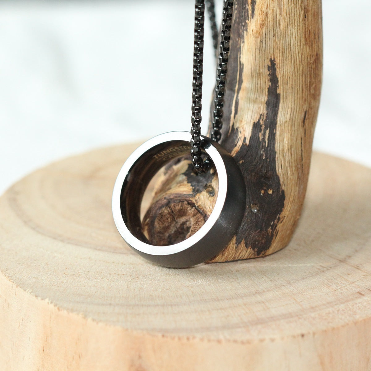 Men's Casual Versatile Pearl Chain Plain Circle Pendant Necklace Weloria