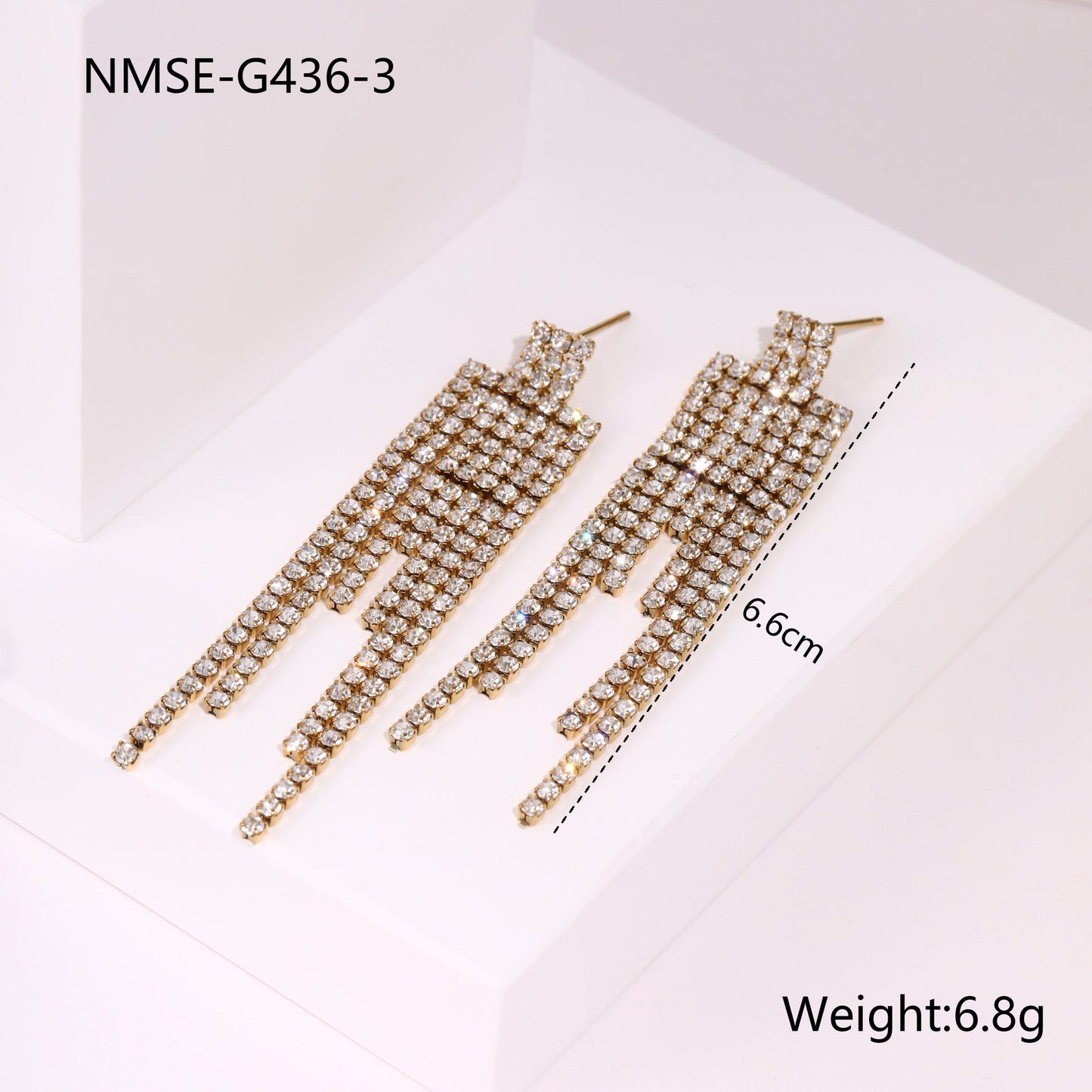 Diamond Tassel Love Stainless Steel Earrings Weloria