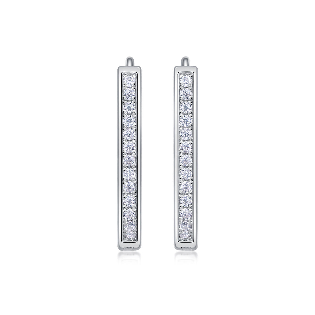 Reincarnation - Fashionable And Luxurious Diamond Jewelry With Moissanite S925 Sterling Silver And Platinum-plated Stud Earrings Weloria