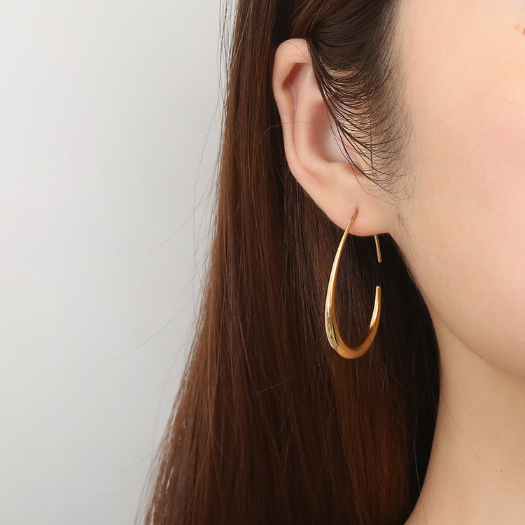 Fashion Egg Stainless Steel Ear Hanging Weloria