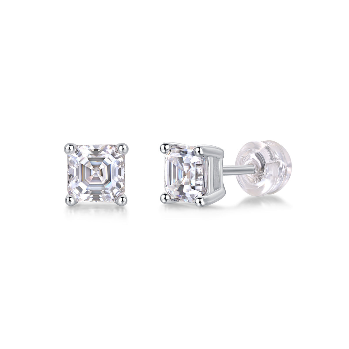 Unrestrained - A Fashionable And Luxurious Diamond Jewelry Piece Set With Square Moissanite S925 Sterling Silver And Platinum-plated Pendant Weloria