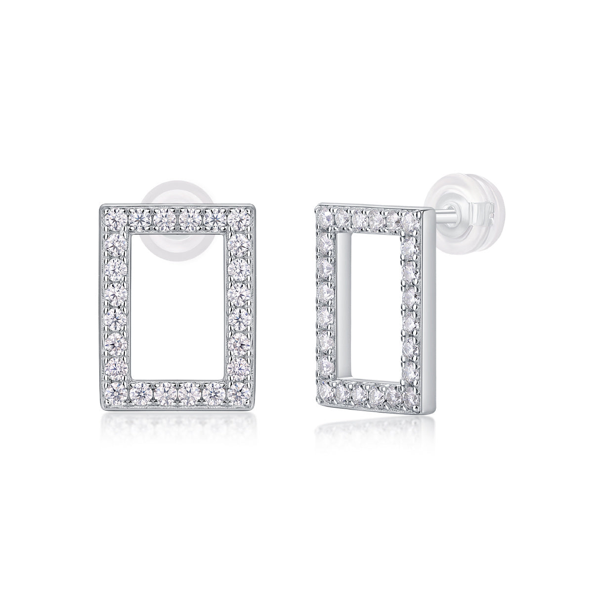 In Full Swing - Fashionable And Affordable Jewelry With Moissanite S925 Sterling Silver And Platinum-plated Stud Earrings Weloria