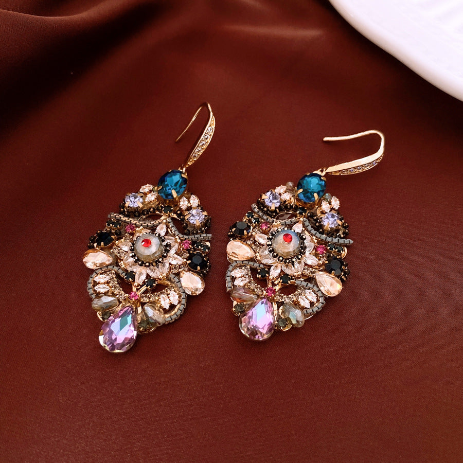 Female Retro Fashion Butterfly Waterdrop Heavy Industry Earrings Weloria