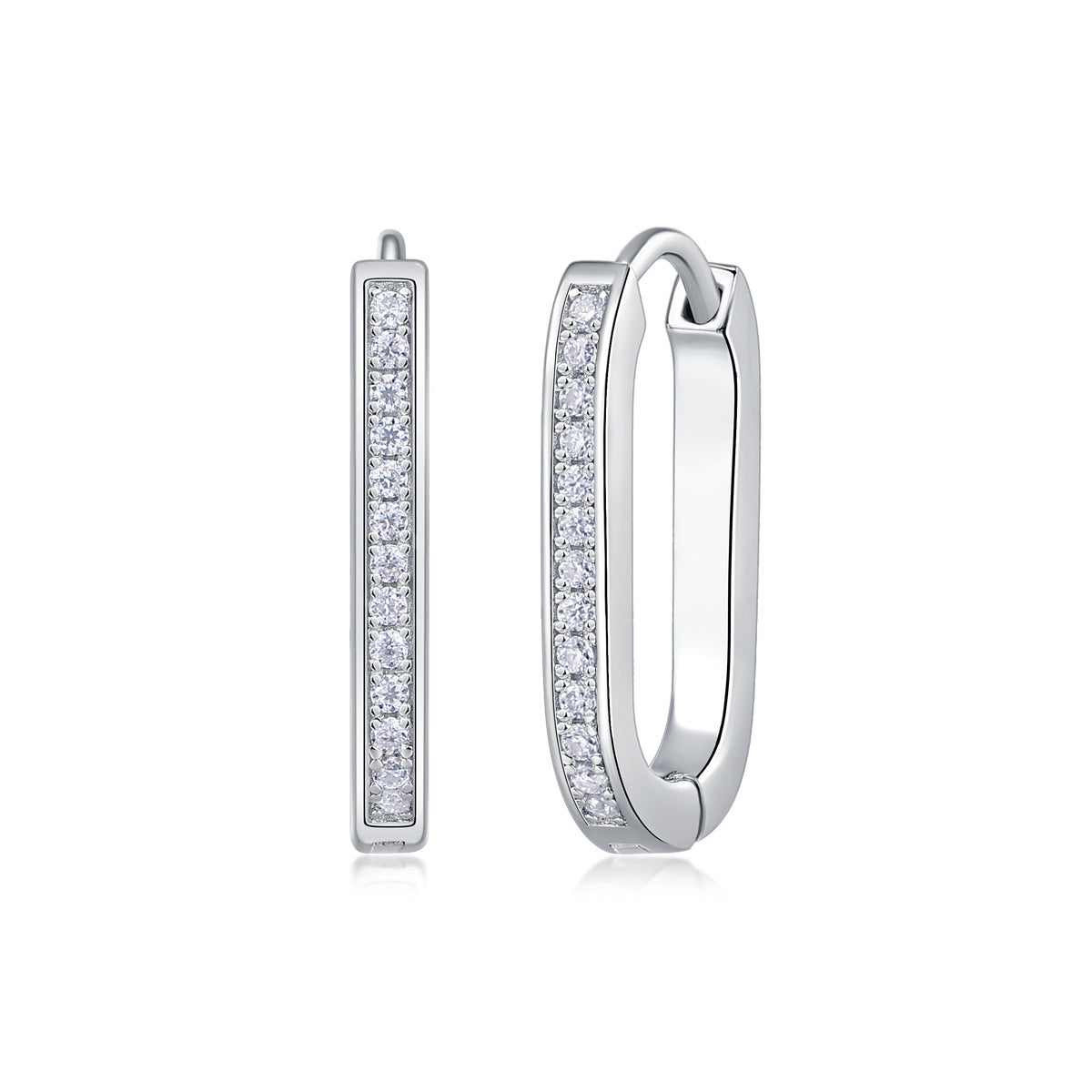 Reincarnation - Fashionable And Luxurious Diamond Jewelry With Moissanite S925 Sterling Silver And Platinum-plated Stud Earrings Weloria