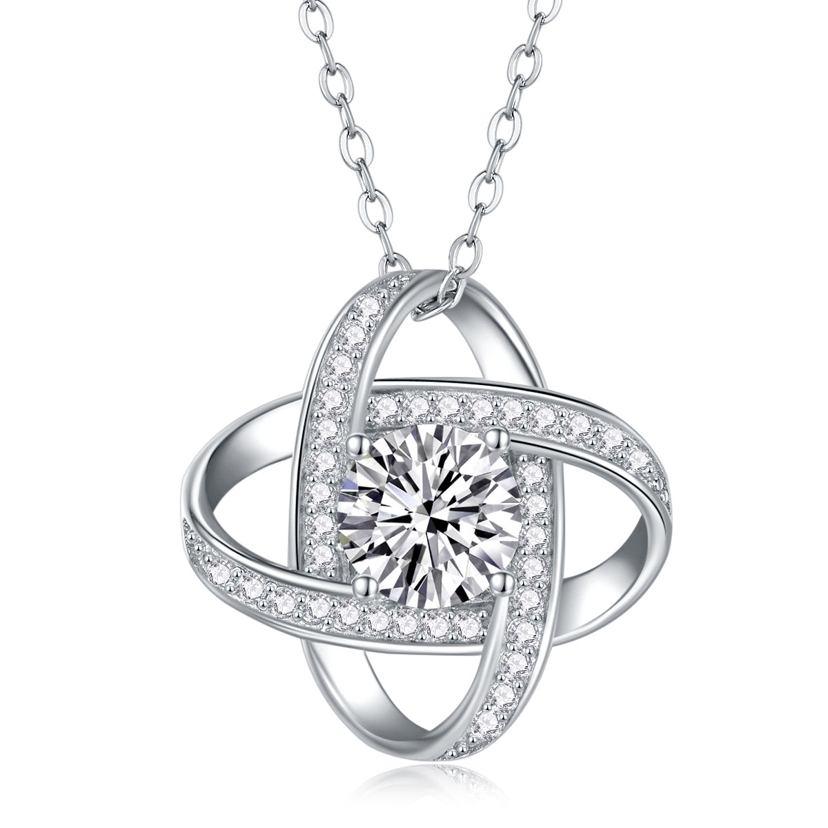Reciprocating - A Fashionable And Luxurious Diamond Jewelry Pendant Set With 1-carat Moissanite S925 Sterling Silver And Platinum Plating Weloria