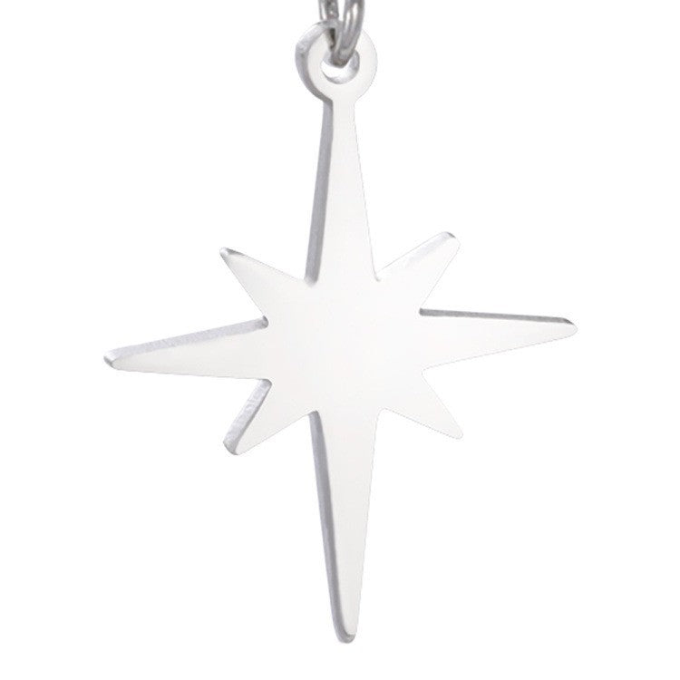 Stainless Steel Rice Necklace Female Six-pointed Star Weloria