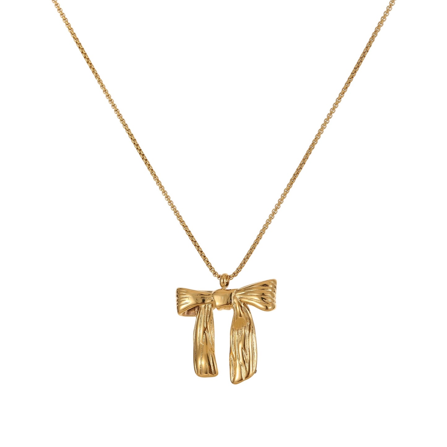 Bow Stainless Steel Necklace Gold-plated Design Light Luxury Weloria