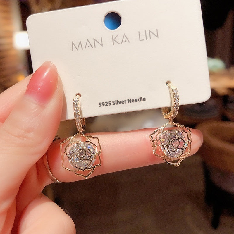 All-matching Elegant Simple Zircon Female Earrings Weloria