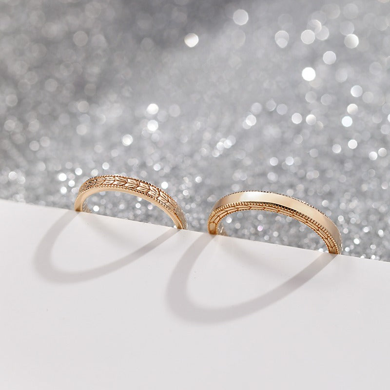 Simple Gold Wheat Fashion Simple Bracelet Open Ring Weloria