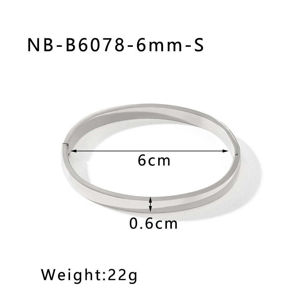 Fashionable All-match Stainless Steel Gold-plated Glossy Bracelet Does Not Fade Weloria
