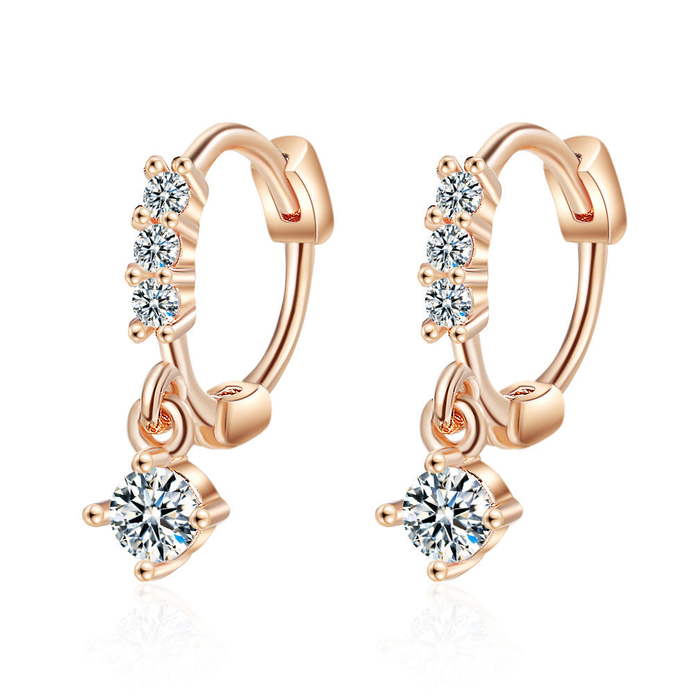 Gang Drill Ear Clip Female Diamond Inlaid Short Temperament Weloria