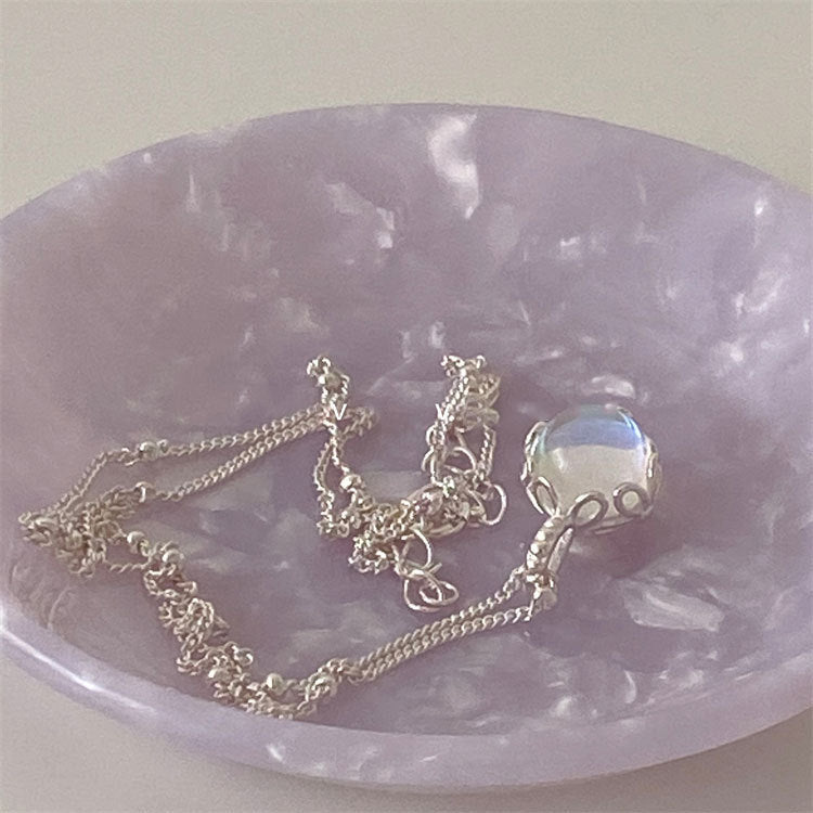 Ornamental Stone Necklace Female Partysu Temperamental Style Round Weloria