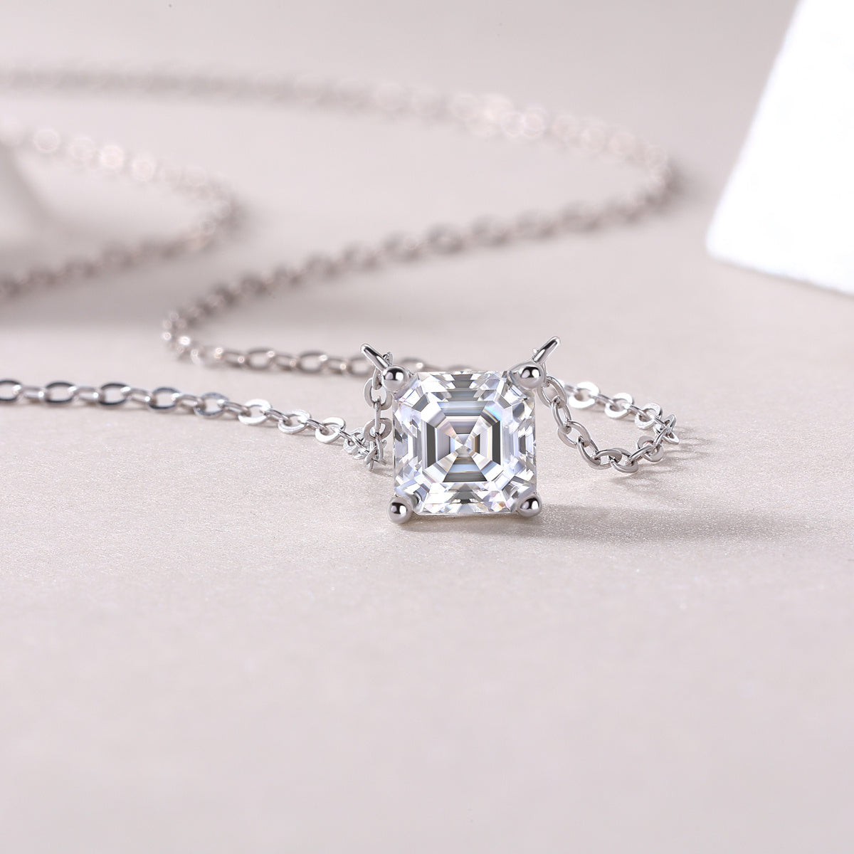 Eternal - A Fashionable And Luxurious Diamond Jewelry Pendant Set With Square Moissanite S925 Sterling Silver Weloria