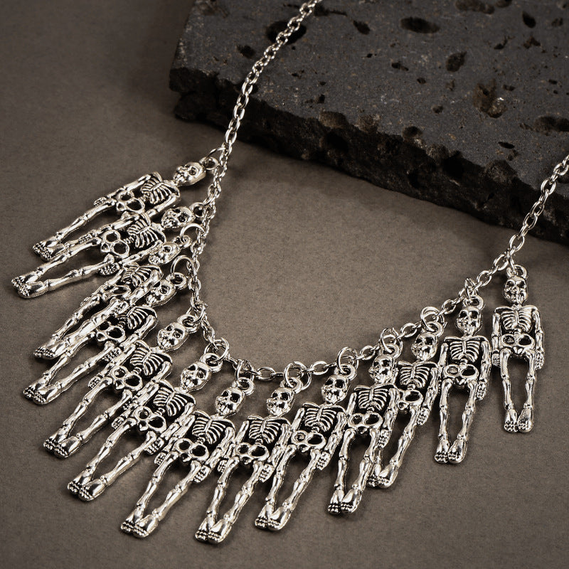 European And American Fashion Cool Dark Style Skull And Ghost Claw Necklace Earrings Weloria