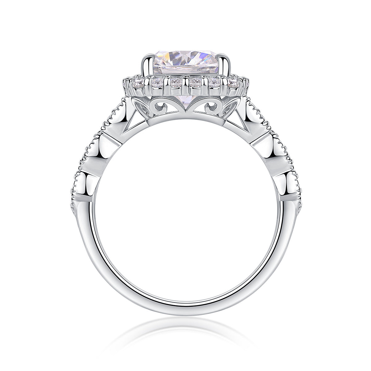 Gorgeous Square Diamond - Set With Moissan S925 Sterling Silver And Platinum-plated Diamond Ring, Fashionable Diamond Jewelry Weloria