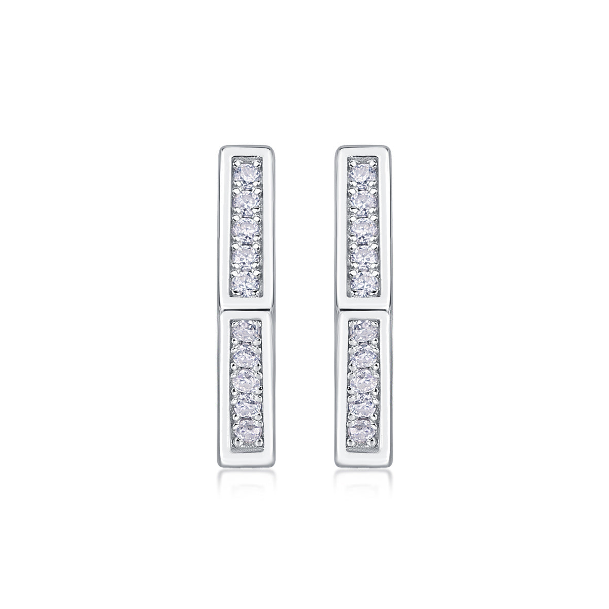 State Of Mind - Fashionable And Luxurious Diamond Jewelry Set With Moissanite S925 Sterling Silver And Platinum-plated Stud Earrings Weloria