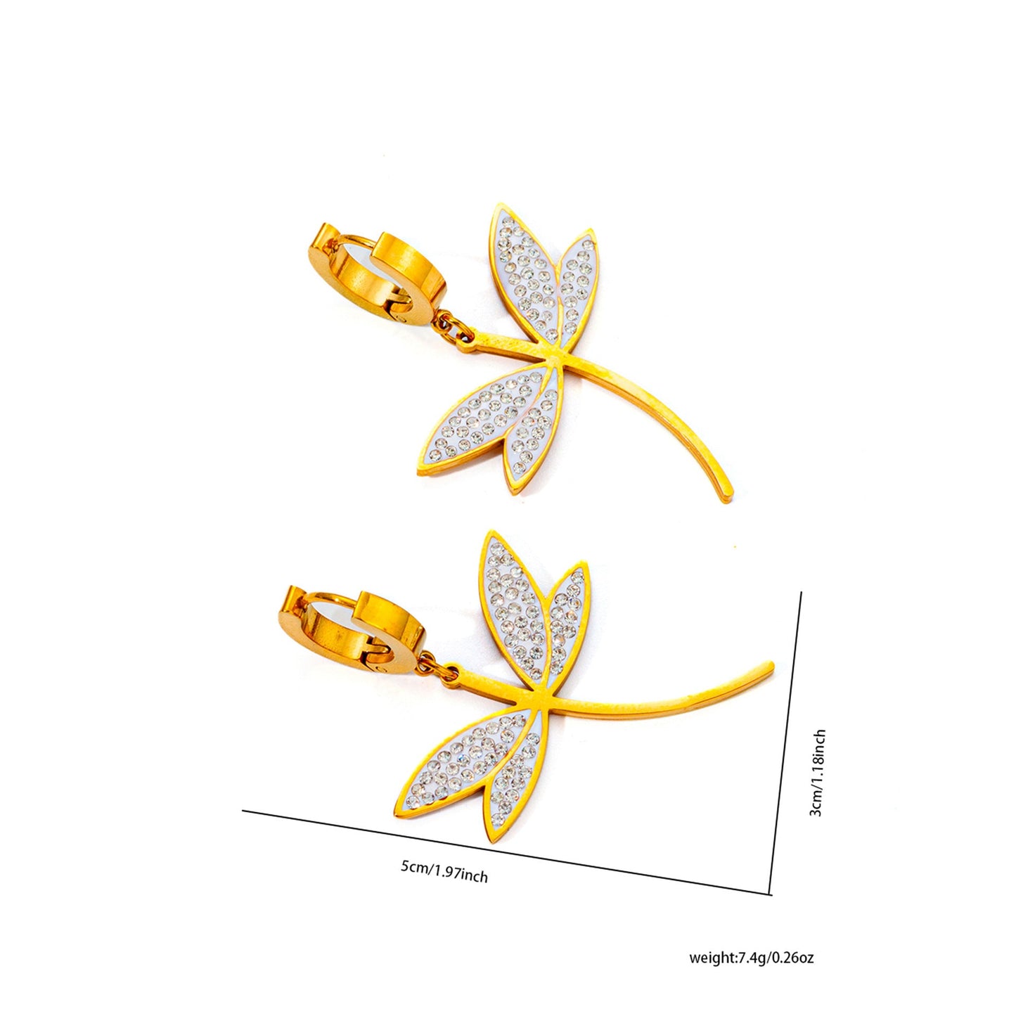 Dragonfly Titanium Steel Micro Rhinestone Zircon Necklace Weloria