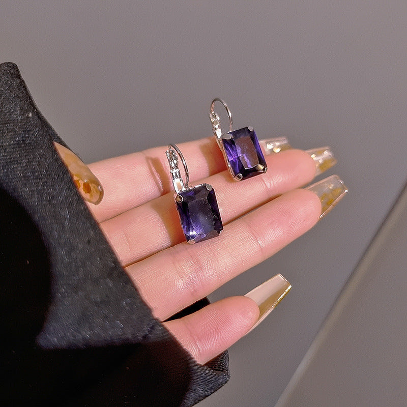 Women's Fashion Exquisite Square Crystal Earrings Weloria