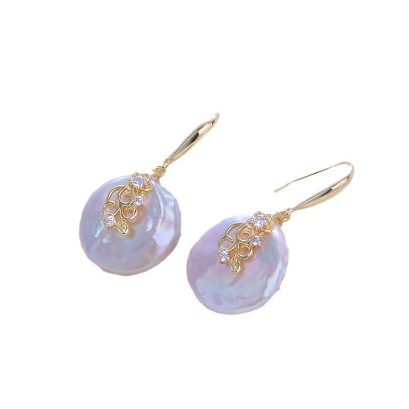 Copper Plated Real Gold Design Versatile Baroque Shaped Pearl Earrings Weloria