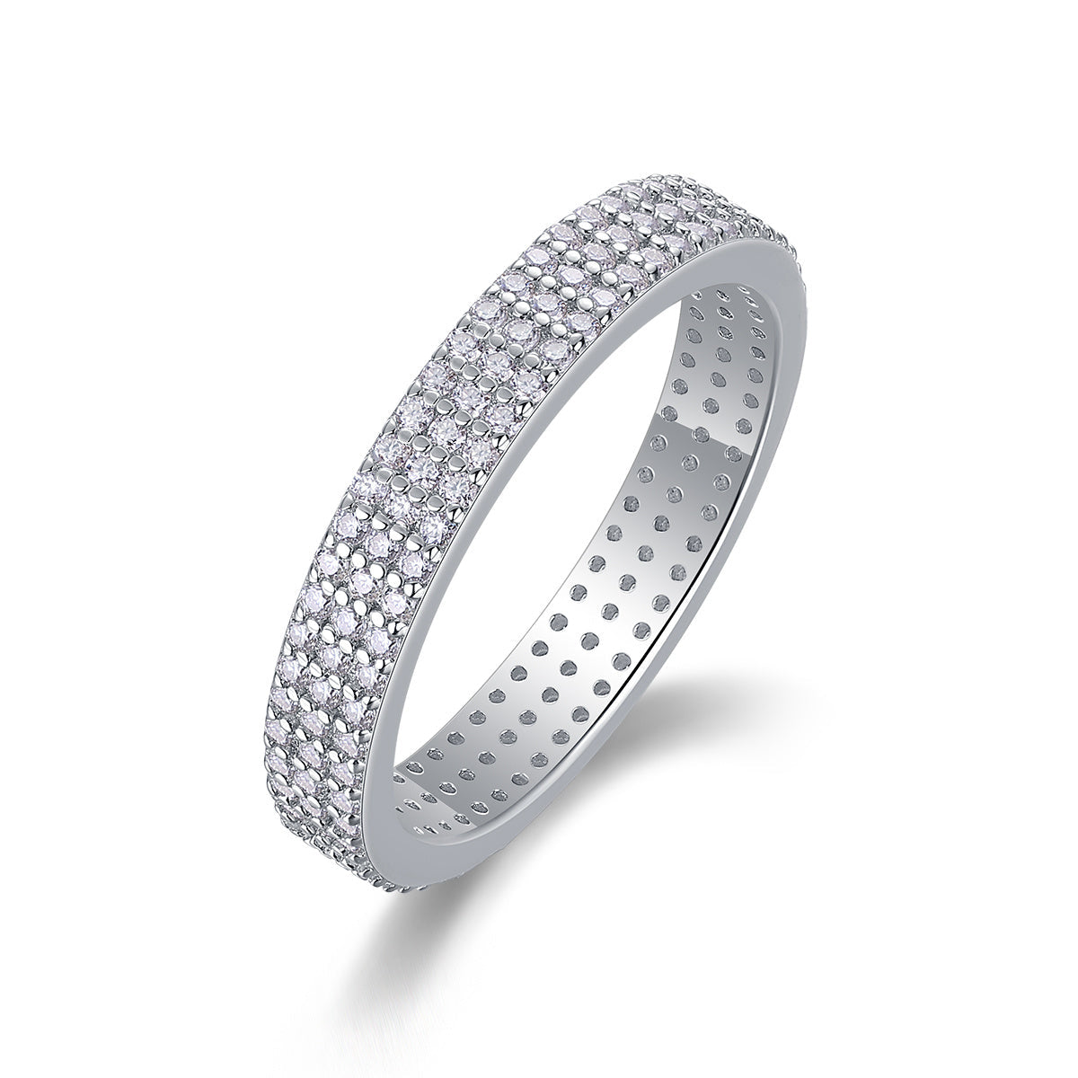 Light Up The Moments - A Fashionable Jewelry Ring Set With Moissanite S925 Sterling Silver And Platinum-plated Diamond Weloria