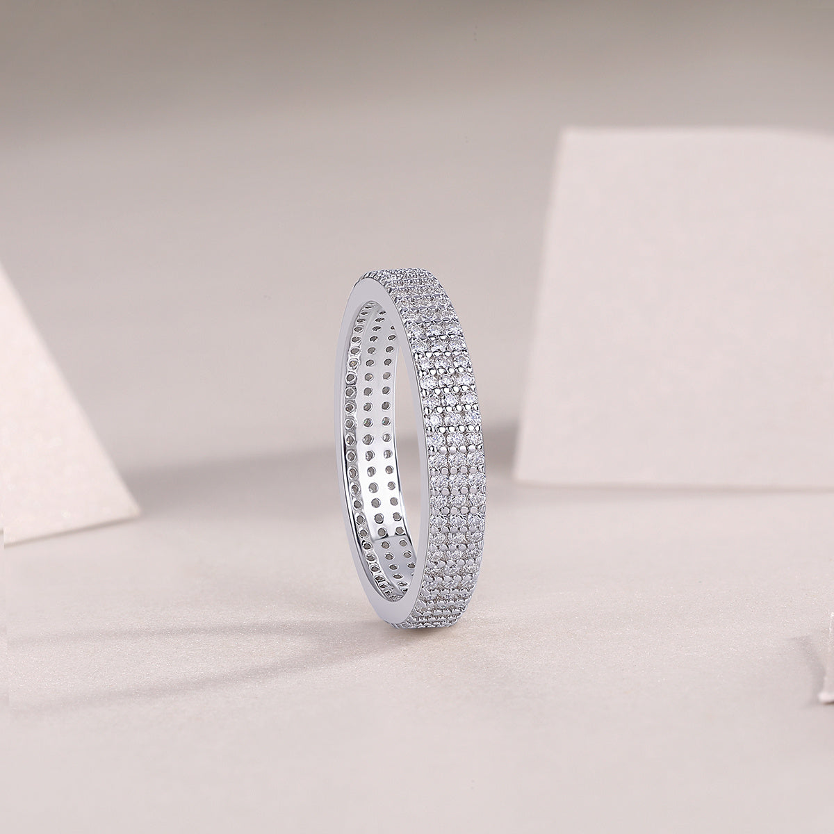 Light Up The Moments - A Fashionable Jewelry Ring Set With Moissanite S925 Sterling Silver And Platinum-plated Diamond Weloria