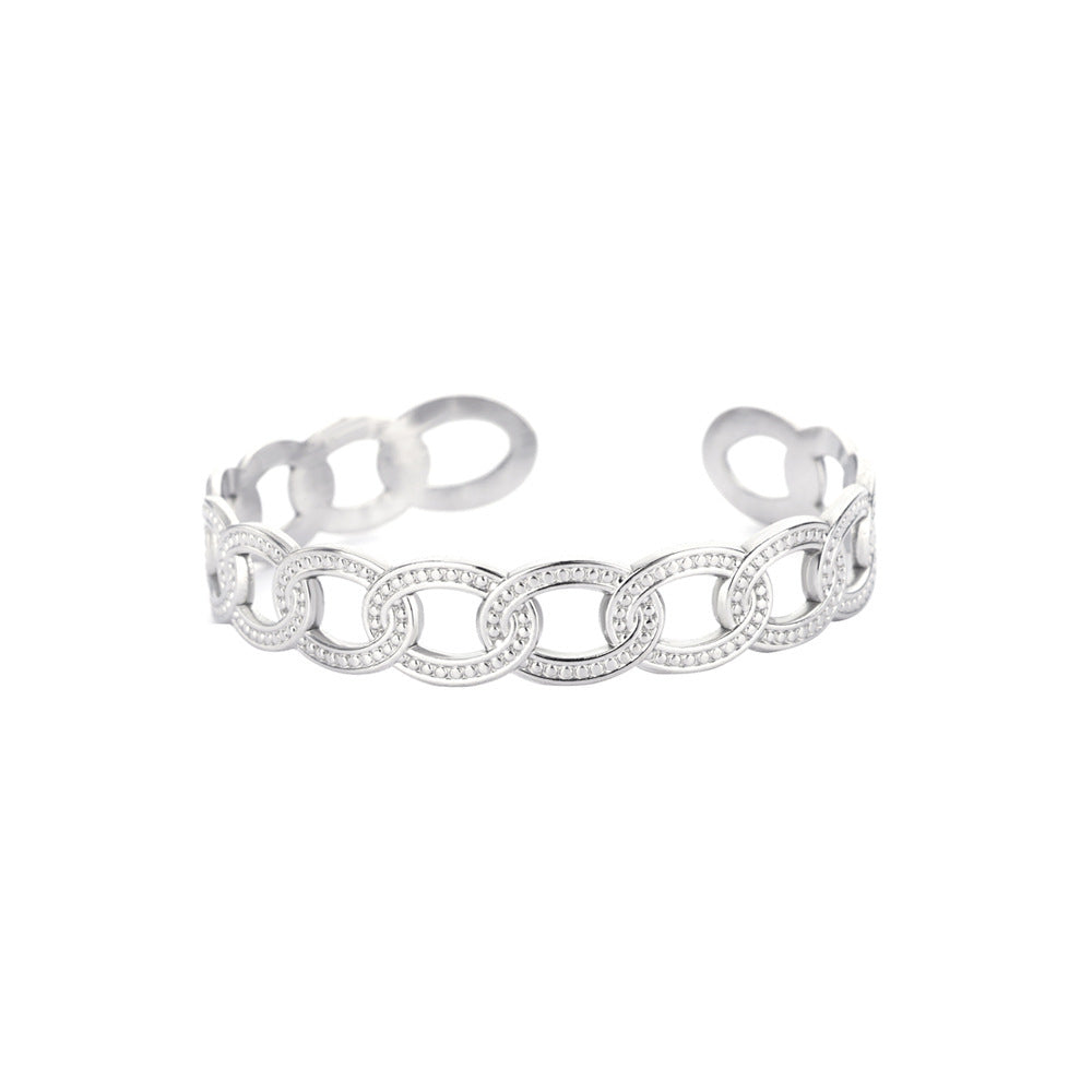 New Simple Geometric Simple Bracelet Bracelet Women's Stainless Steel Weloria