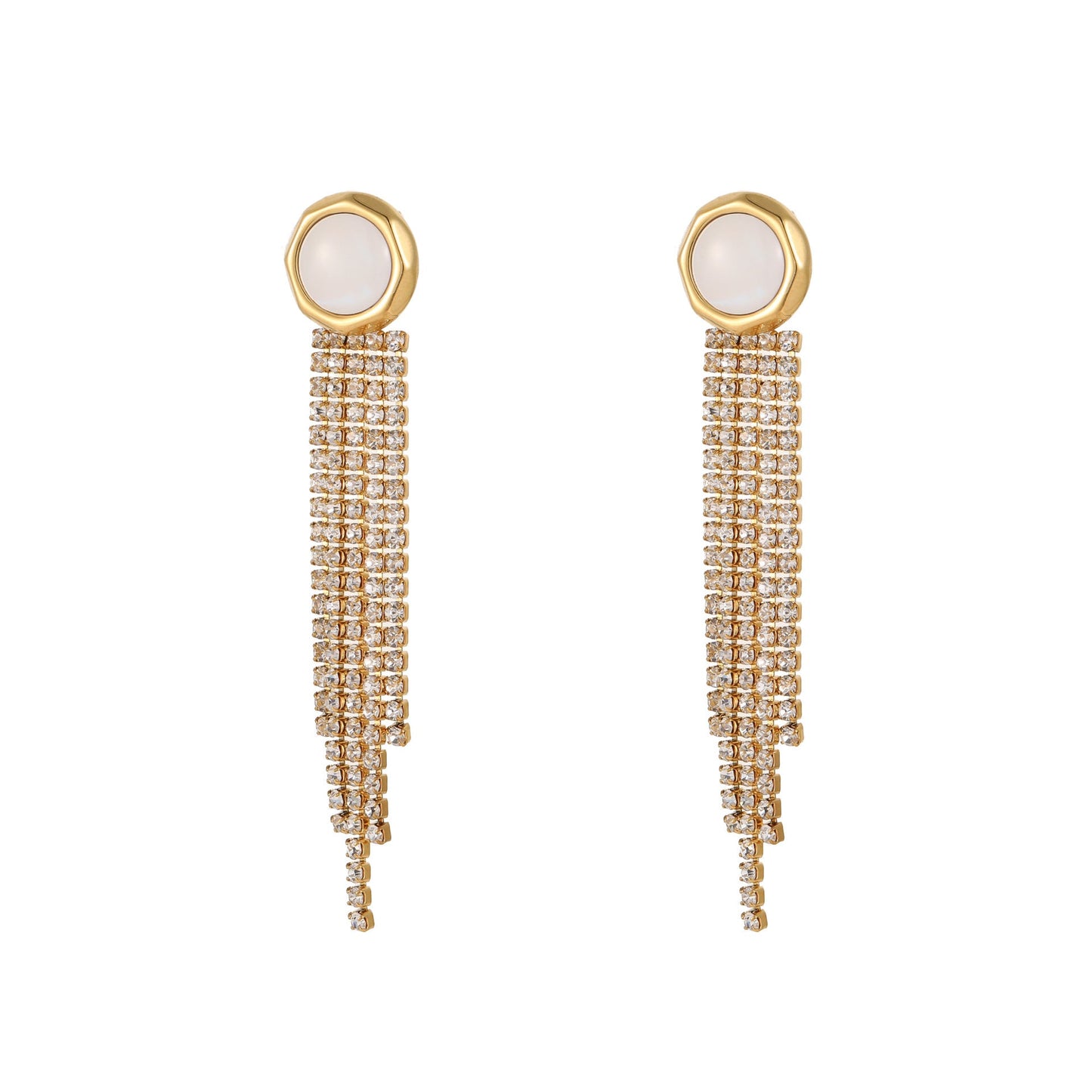 Diamond Tassel Love Stainless Steel Earrings Weloria