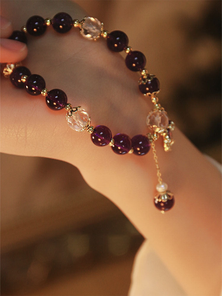 Purple Maple Natural Uruguay Amethyst Bracelet Maple Leaf Weloria