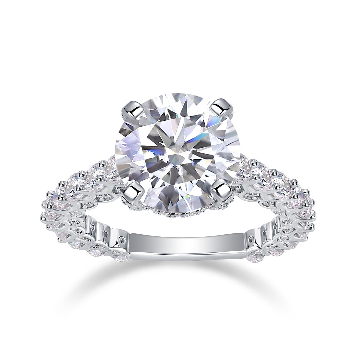 Affectionate And Tender - A Fashionable And Luxurious Jewelry Piece Set With 5-carat Moissanite S925 Sterling Silver And Platinum-plated Diamond Weloria