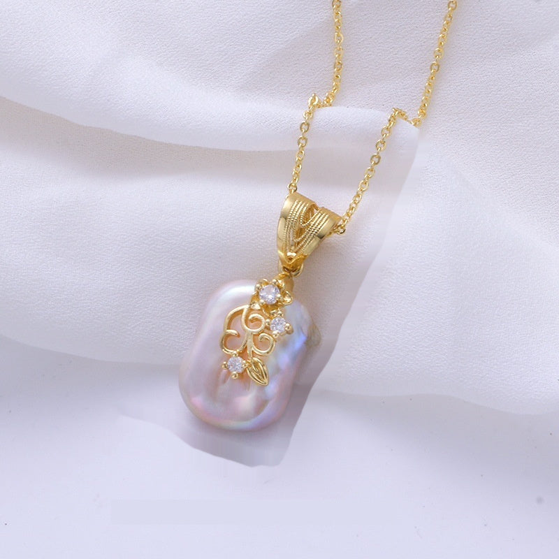 Copper Plated Real Gold Design Versatile Baroque Shaped Pearl Earrings Weloria