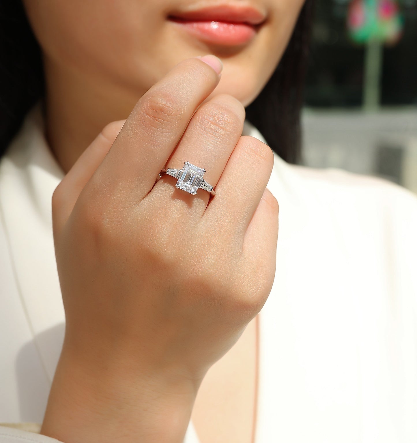 Starry Sky Mirror - A Fashionable Diamond Jewelry Piece Set With Moissanite S925 Sterling Silver And Platinum Diamond Ring Weloria