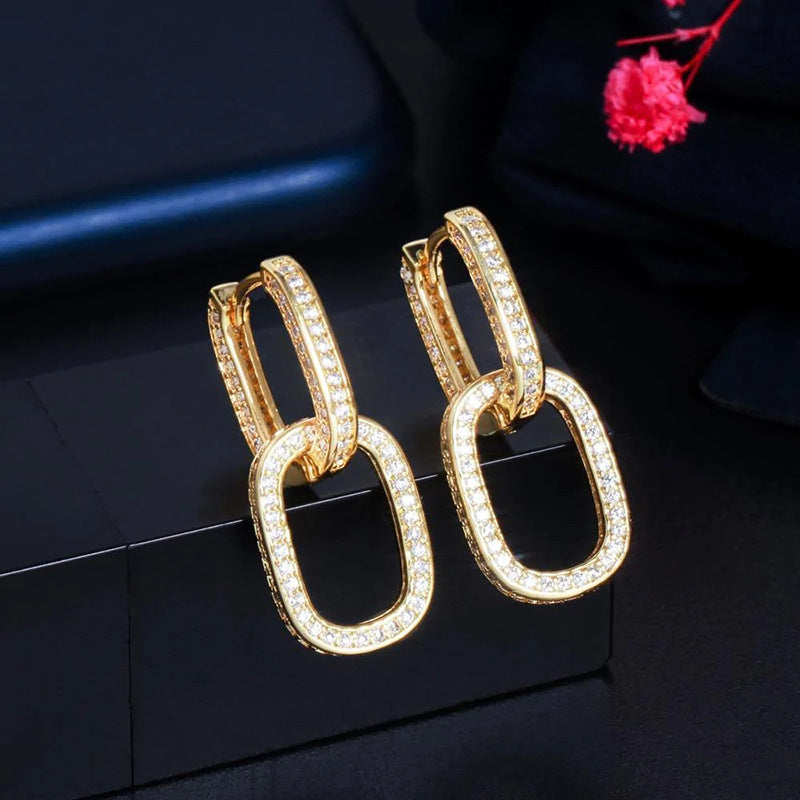 Design Sense Earrings Female Personality Buckle Weloria