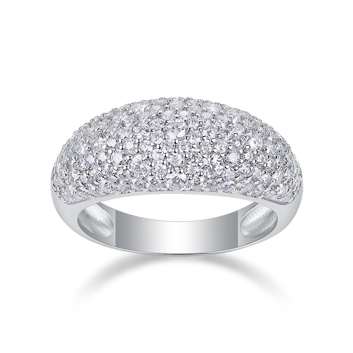 Moonlit Night Stars - A Fashionable Diamond Jewelry Piece Set With Moissanite S925 Sterling Silver And Platinum Diamond Ring Weloria