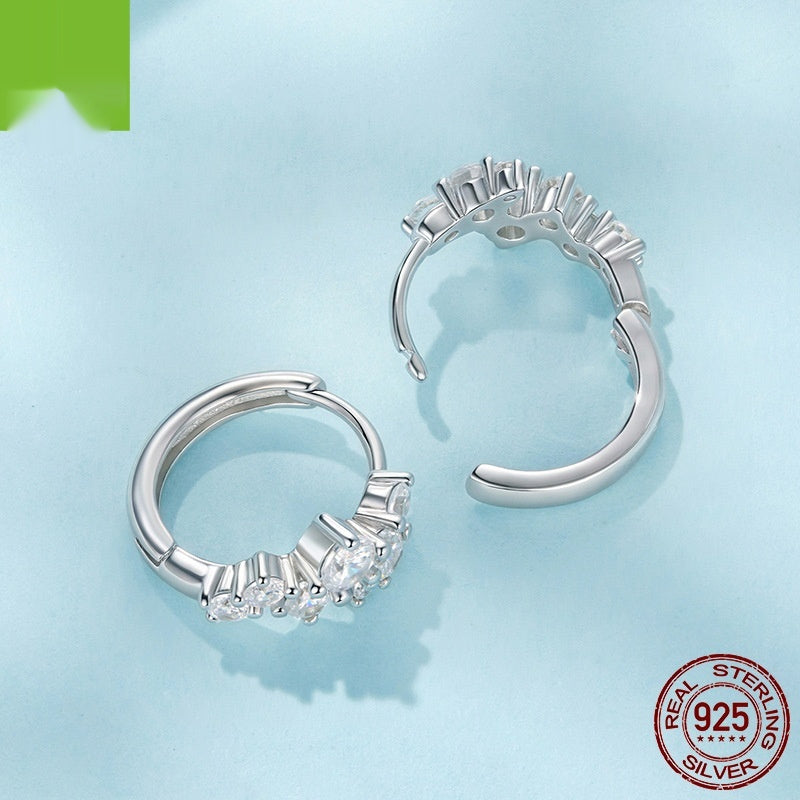 Exquisite Flash Zircon Earrings Women's Light Luxury All-matching Weloria